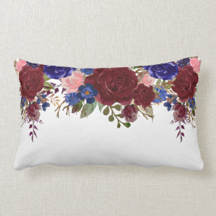 Coussin Rectangle Burgundy Bleu Rouge Rose de la marine chute d'eau