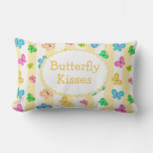 Coussin Rectangle Butterfly Dreams Personalized Yellow White Stripe  (Recto)