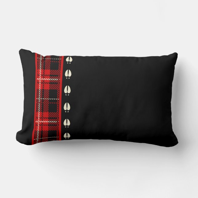 Coussin Rectangle Cabine Red Plaid Moose Hotte d'impression Lumbar C (Recto)