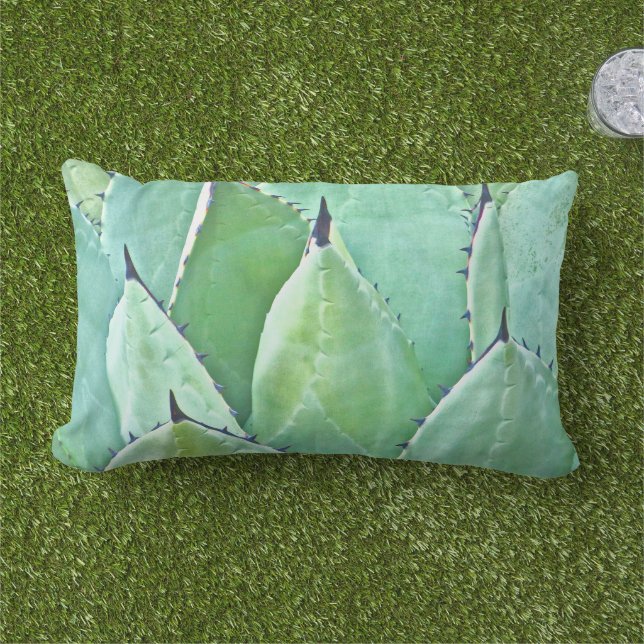 COUSSIN RECTANGLE "CACTUS" DÉCORATIF JETER LE COULEUR (Herbe)
