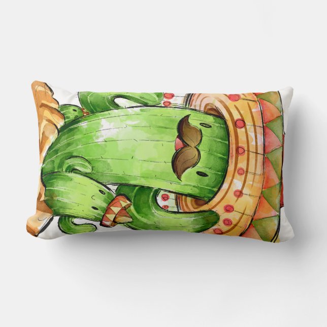 Coussin Rectangle Cactus mignon (Recto)