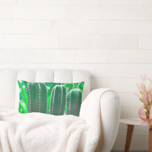 Coussin Rectangle Cactus vert plante pastel feuille