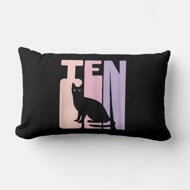 Coussin Rectangle Cadeau 10e anniversaire | Ventilateur de chats mig (Recto)