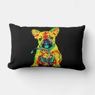 Coussin Rectangle Cadeau Bulldog en France Cadeau d'art coloré fra