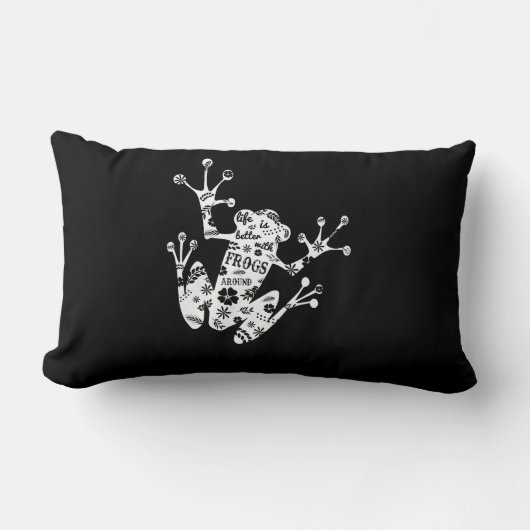 Coussin Rectangle Cadeau de grenouille| I Love Frog White (Recto)