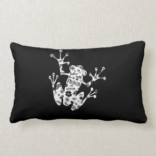 Coussin Rectangle Cadeau de grenouille I Love Frog White