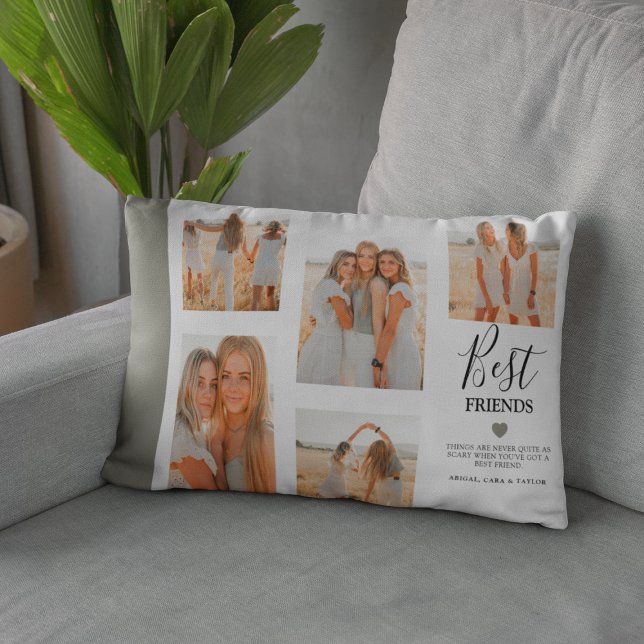 Coussin Rectangle Cadeau de grille de photos des meilleurs amis mode (Créateur téléchargé)