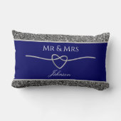 Coussin Rectangle Cadeau de mariage bleu royal (Verso)