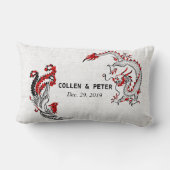 Coussin Rectangle Cadeau de mariage chinois de Dragon-Phoenix (Verso)