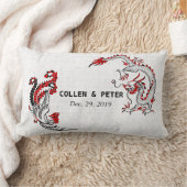 Coussin Rectangle Cadeau de mariage chinois de Dragon-Phoenix (Couverture)