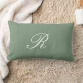 Coussin Rectangle Cadeau de mariage initial de monogramme vert sauge (Couverture)