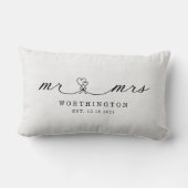 Coussin Rectangle Cadeau de mariage rustique M. et Mme Nouvellement (Verso)