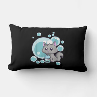 Coussin Rectangle Cadeau de thé bulle de chat | Funny Boba Tea Cats 