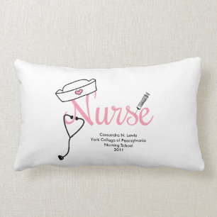 Coussin Rectangle Cadeau d'obtention du diplôme d'infirmière avec 