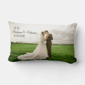 Coussin Rectangle Cadeau Monogramme Photo Personnalisé (Verso)