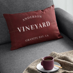 Coussin Rectangle Cadeau personnalisé de vignoble pour amateur de vi