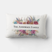 Coussin Rectangle Cadeau Tendance Personnalisé Floral Bohème (Verso)