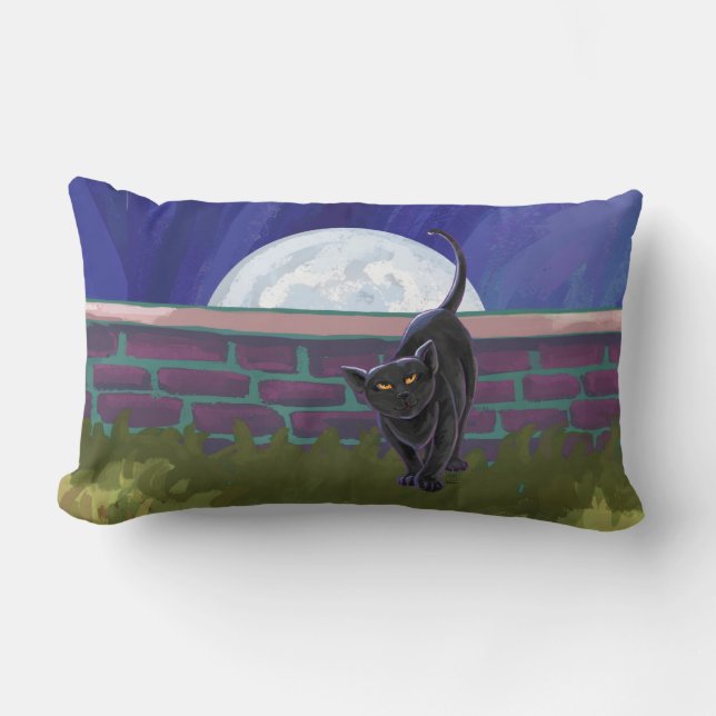 Coussin Rectangle Cadeaux et accessoires de chat noir (Recto)