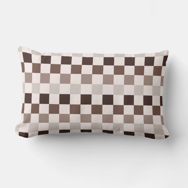 Coussin Rectangle Cafe Au Lait checkerboard pattern (Recto)