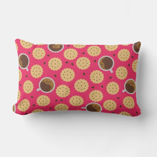 Coussin Rectangle Café et cookies (Recto)