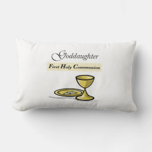 Coussin Rectangle Calice de première communion de filleule personnal