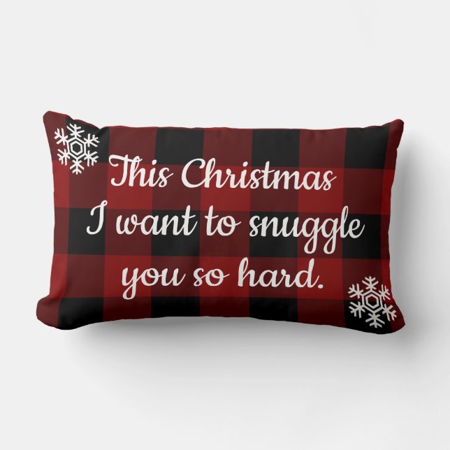 Coussin Rectangle Câlins de Noël rustique Buffalo Plaid Xmas (Recto)