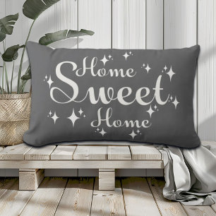 Coussin Rectangle Calligraphie de fête et Stars 'Home Sweet Home'