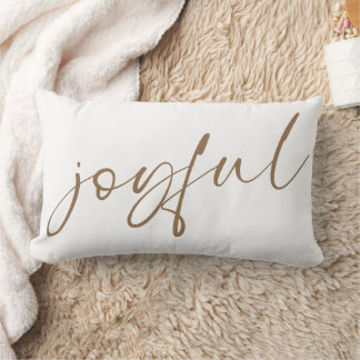 Coussin Rectangle Calligraphie minimaliste Joyeuse