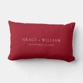 Coussin Rectangle Calligraphie romantique Je t'aime Date personnalis (Verso)