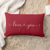 Coussin Rectangle Calligraphie romantique Je t'aime Date personnalis (Couverture)