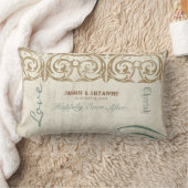 Coussin Rectangle Calligraphie vintage Flourish Swirl Etched Collage (Couverture)