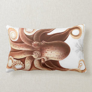 Coussin Rectangle Calmar/poulpe rouges géants Plw lombaire orienté
