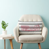 Coussin Rectangle Camion de pompiers personnalisé rouge et gris (Chaise)