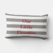 Coussin Rectangle Camion de pompiers personnalisé rouge et gris (Verso)