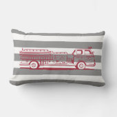 Coussin Rectangle Camion de pompiers personnalisé rouge et gris (Recto)