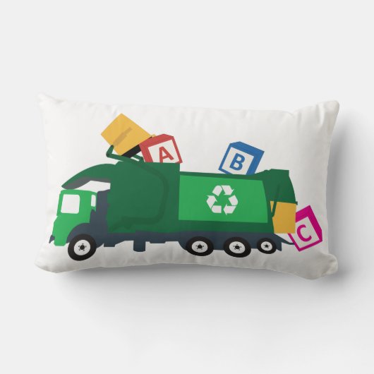 Coussin Rectangle Camion de recyclage ABC (Verso)