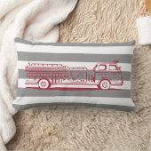 Coussin Rectangle Camion feu rouge et gris sur mesure (Couverture)