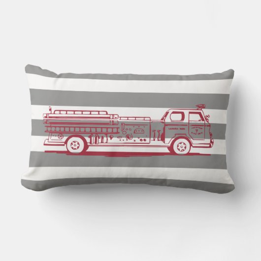 Coussin Rectangle Camion feu rouge et gris sur mesure (Recto)