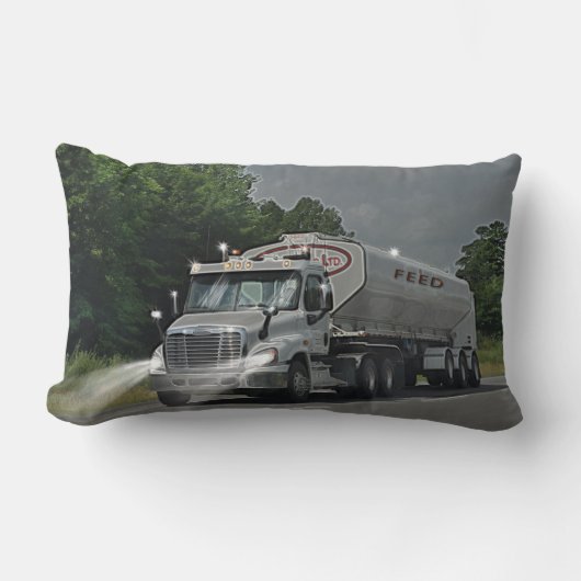 Coussin Rectangle Camion gris de réservoir d'alimentation de bétail (Recto)