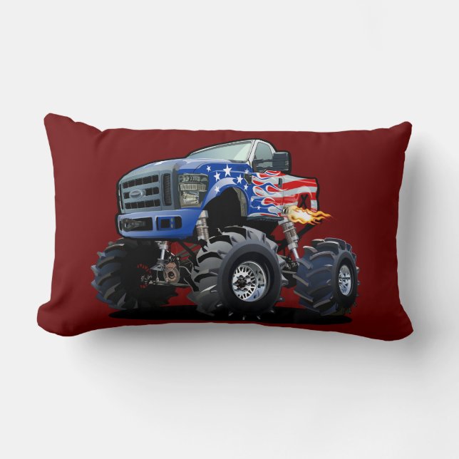 Coussin Rectangle Camion monstre de dessin animé (Recto)