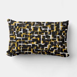 Coussin Rectangle Camion numérique noir blanc Motif jaune