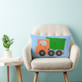 Coussin Rectangle Camion numérique orange sur fond bleu (Chaise)