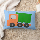 Coussin Rectangle Camion numérique orange sur fond bleu (Couverture)