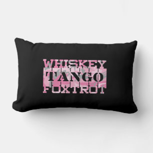 Coussin Rectangle Camion rose Foxtrot Tango Whiskey Militaire