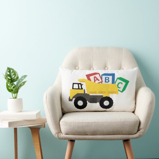 Coussin Rectangle Camions de construction de camions ABC Dump (Chaise)