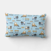 Coussin Rectangle Camions de construction Motif bleu (Verso)