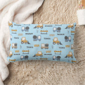 Coussin Rectangle Camions de construction Motif bleu (Couverture)