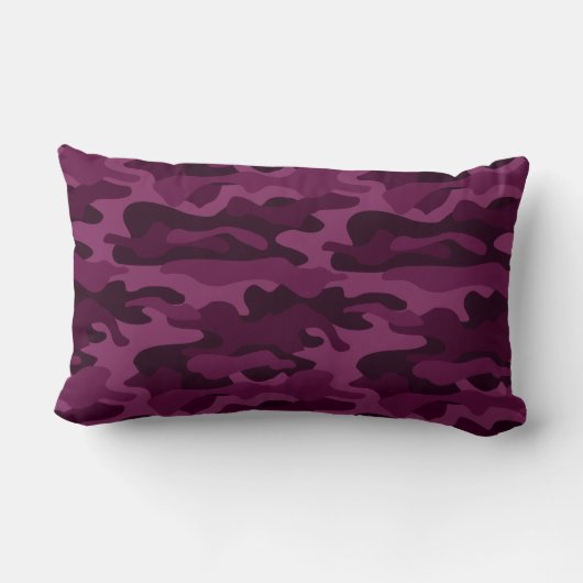 Coussin Rectangle Camo de couleur violette tyrienne (Verso)