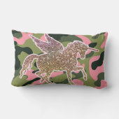 Coussin Rectangle Camouflage rose vert & Parties scintillant or Unic (Verso)