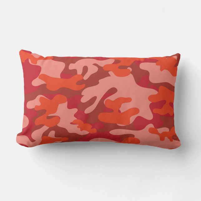 Coussin Rectangle Camouflage rouge (Recto)